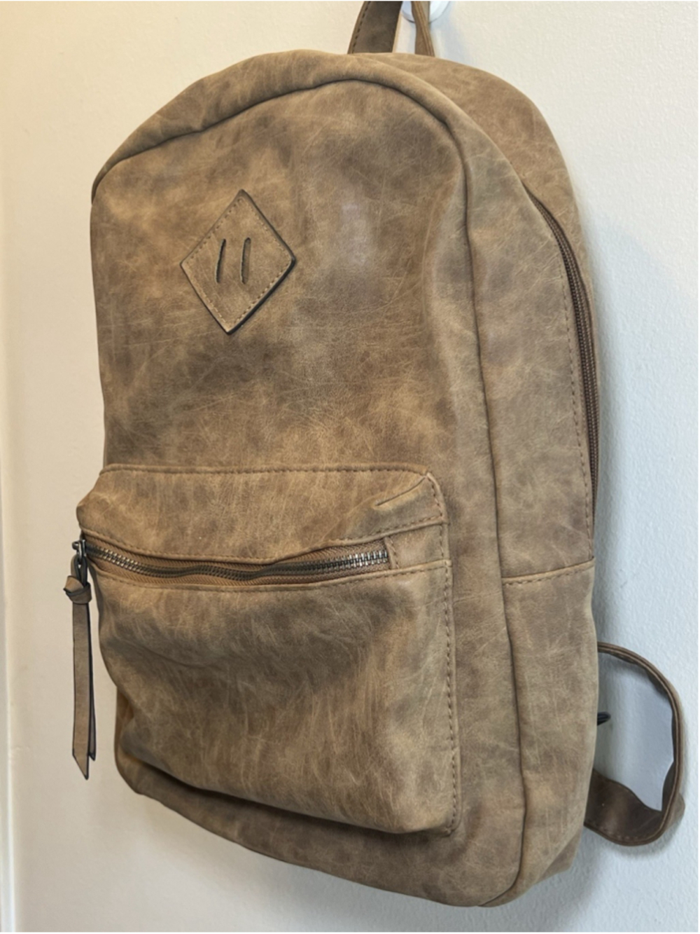 American Eagle Outfitters Brown Faux Leather Backpack Bag Vintage Y2K - Picture 3 of 11